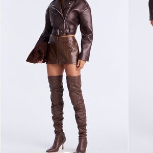 Denise Faux Leather Mini Skirt